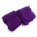 100 Dark Purple Organza Wedding Favour Candy Bags Jewellery Organza Pouches