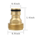 Male Brass Garden Hose Quick Connector 3/4 Inch Water Thread Hose Fitting NoY5R2