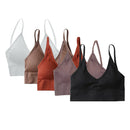 5 Pieces Ladies V Neck Padded Bralette Beach Comfort Bra Bustier Sport