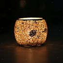 Glow in Gark Mosaic Glass Votive Tealight Candle Holder Candelabra Table