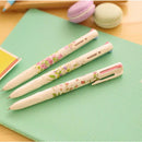 3x Retractable Ballpoint Pen 4 In 1 Black Blue Red Green Flower Multi Colour Pro