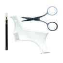 Beard Mustache Facial Hair Trimming Shaping Comb Stencil Template W/ Scissor