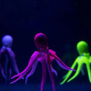 Artificial Silicone Glowing Effect Octopus Aquarium Fish Tank Decor Brown S
