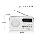Portable Mini Am Fm Radio Stereo Speaker Support Sd/Tf Card With Usb(White) P5H7