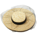 Straw Hat with Veil Female Sun Hat 2019 New Lady Holiday Hat Anti-Uv Fashio