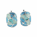 Men's Stainless Steel Cuff Links CUFFLINKS Shirt Set Rectangle Blue J7Z5