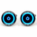 Fashion Men's Cufflinks Power Button Gem Shirt Cufflinks Cuff Links Mens Dr