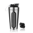 Protein Shaker Bottle, Stainless Steel Sports Water Bottle Shaker Cup, Leak