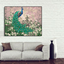 Painting By Numbers Kit DIY Peafowl Digital Oil Canvas Wall Art Home Decor A