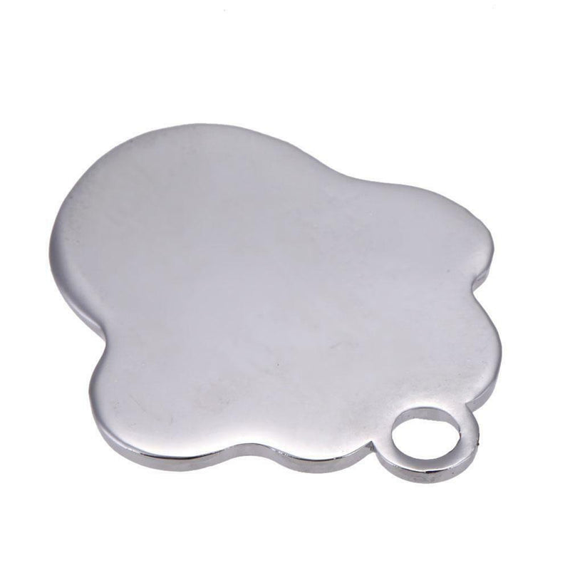 Stainless Steel Glitter Custom Pet Dog Tag Engraved Feet Card(Purple)