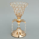 Flower Rack 9'' Crystal Candle Holder Wedding Banquet Centerpiece -Golden
