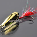 Fad Metal Fishing Lure Sequin Spoon Noise Paillette with Feather Treble B&X