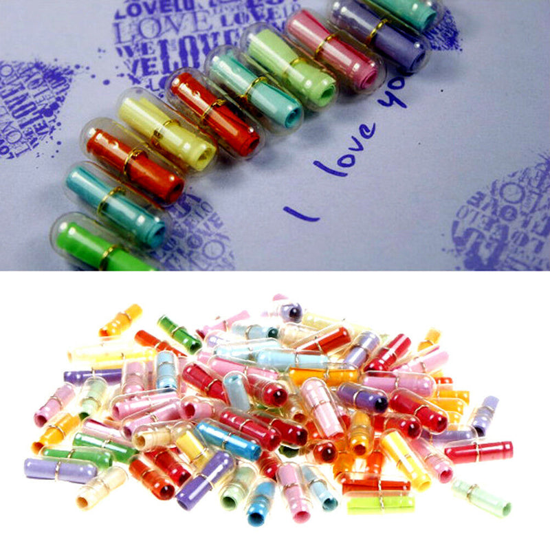 100X Message in a Bottle Capsule Letter Love Friendship Clear Pill for Gift 3C