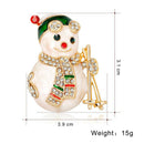 Lovely Cartoon Snowman Brooch Pin Rhinestone Alloy Corsage Badge