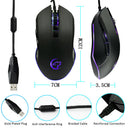 USB Wired Gaming Mouse With Wolf Pattern Colorful Breathing Lights, Large