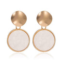 Heart Pendant Earrings Round Metal Geometric Women Ear Drop Jewelry (02)