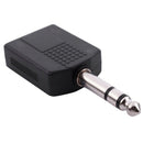 Mono 6.35mm Male Plug to Dual 6.35mm Female Socket Splitter Adapter Connect Y7S3
