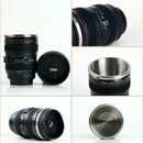 350mL ABS Camera Lens Shape Coffee Tea Mug with Lid Vacuum Flasks Thermal Cup