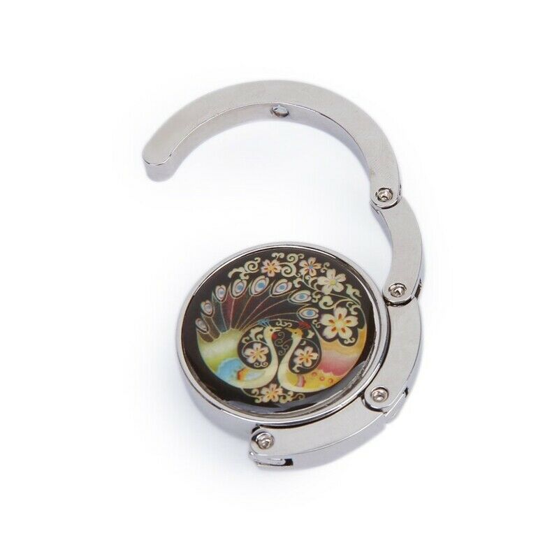 Peacock Pattern Handbag Hook Hanger Bag Holder A6K9