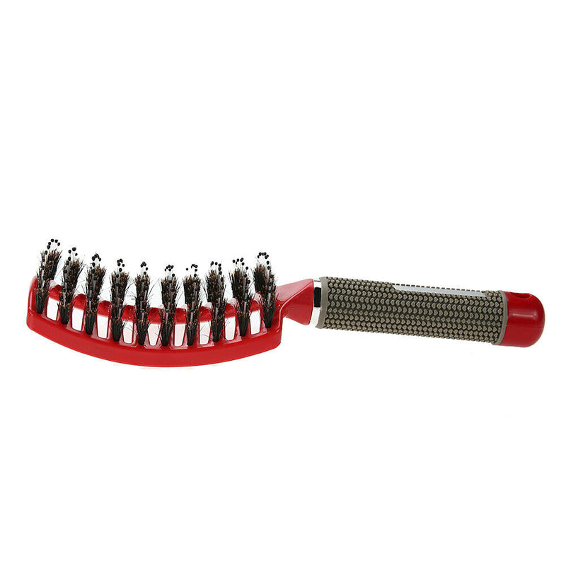 Scalp Massage Comb Bristle Curly Detangle Hair Brush Style Tools (Red) A