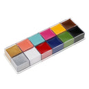Halloween 12Color Natural Make Up Face Body Paint Palette Fun Fancy Painting