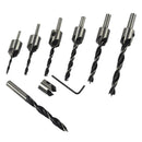 7pcs 3-point Wood Countersunk Head Drill Reaming Drill Bit Woodworking Tool