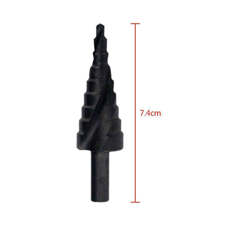 1* New Black Nitride Spiral Groove Triangle Shank Step Drill Bit Pagoda Drill