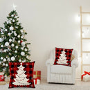 4pcs Christmas Pillowcase Printed Pattern Linen Home Cushion Pillow Cover