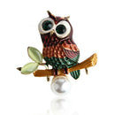 Enamel Crystal Rhinestone Owl Animal Collar Brooch Pins Women Jewelry Gift OZ