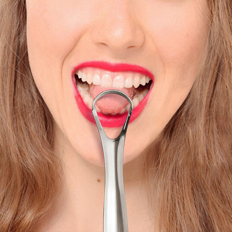Stainless Steel Tongue Scraper Cleaning Bad Breath Sweeper Oral Fresher Hygiene