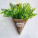 Umbrella Handmade Straw Braided Wall Hanging Flower Pot Basket Hand-Woven H