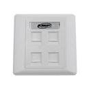 4x RJ45 RJ11 Wall Socket For Dual Band Ethernet Faceplate 4 Ports With Keys