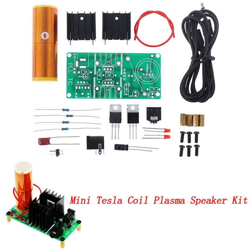 1Set Mini Tesla Coil Plasma Speaker Kit Electronic Field Music 1 `US