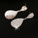 Women Girl Crystal Rhinestone Water Drop Dangle Earring Bride Wedding Jewelry ^