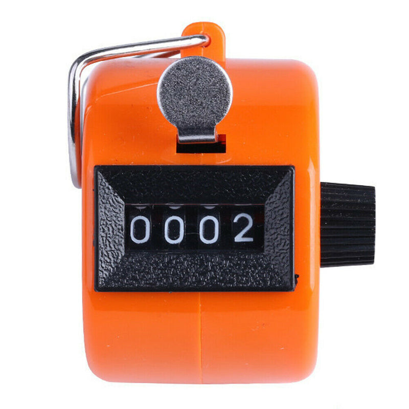 Digital Hand Press Clicker Portable Manual Tally with Backlight (Orange) A