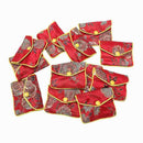4X(12 In 1 Small Jewelry Box Jewelry Red Jewelry Bag Embroidered Silk ClothD7F9)