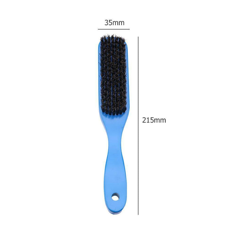 Wood Handle Hair Brush Hard Boar Bristle Hairdressing Beard Comb (Blue) A