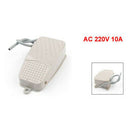 AC220V 10A SPDT NO NC Antislip Metal Momentary Power Foot Pedal Switch Gray N3K1