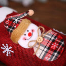 Cute Red Wine Bottle Cover Bags Christmas Dinner Table Decor (Red Snowman)