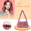 Animal Pattern Underarm Bag Women Mini Plush Shoulder Handbags Purse (9)