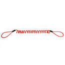 Coiled Lanyard Wire Spring Cord Luggage Lock Safety Cable Loops Red 1.2m