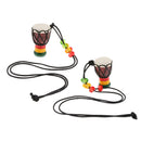 2 Pcs Djembe Pendant African Drum Jewelry Necklace for Children Gift D