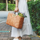 Women Fashion Straw Handbag Tote Bag Shoulder Bag Shopping Beach Travel Cro