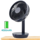 5 Speeds Battery Operated Usb Desk Fan, Whisper Quiet, W/ Portable Charger