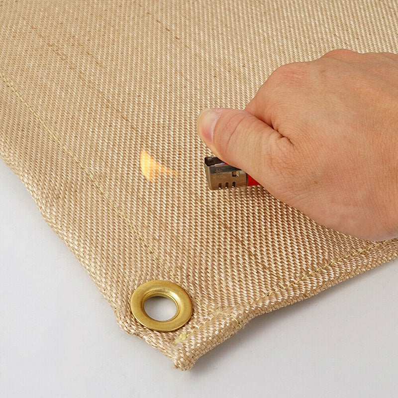 Outdoor Camping Fireproof Cloth Flame Retardant Mat (Glass Fiber 100x80cm)