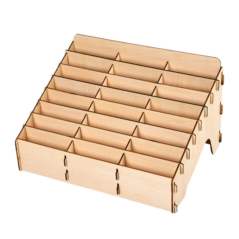 DIY Wooden Paint Rack Ink Storage Organizer 24-grid