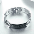 Men's Bracelets Stainless Steel Black Cross English Lords Bible Prayer Q4U0 F5W3