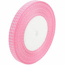 45m Full Reel Cut Lengths Gingham Ribbon Sewing Crafts, 10mm Wide Pink H4I6