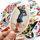Travel Stickers Gift Retro Old Luggage Suitcase Fashioned Style H8K8.