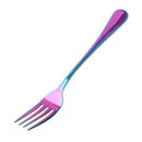 Stainless Steel Table Forks Set, 6Pcs Rainbow Color Stainless Steel Tablewa G4O4